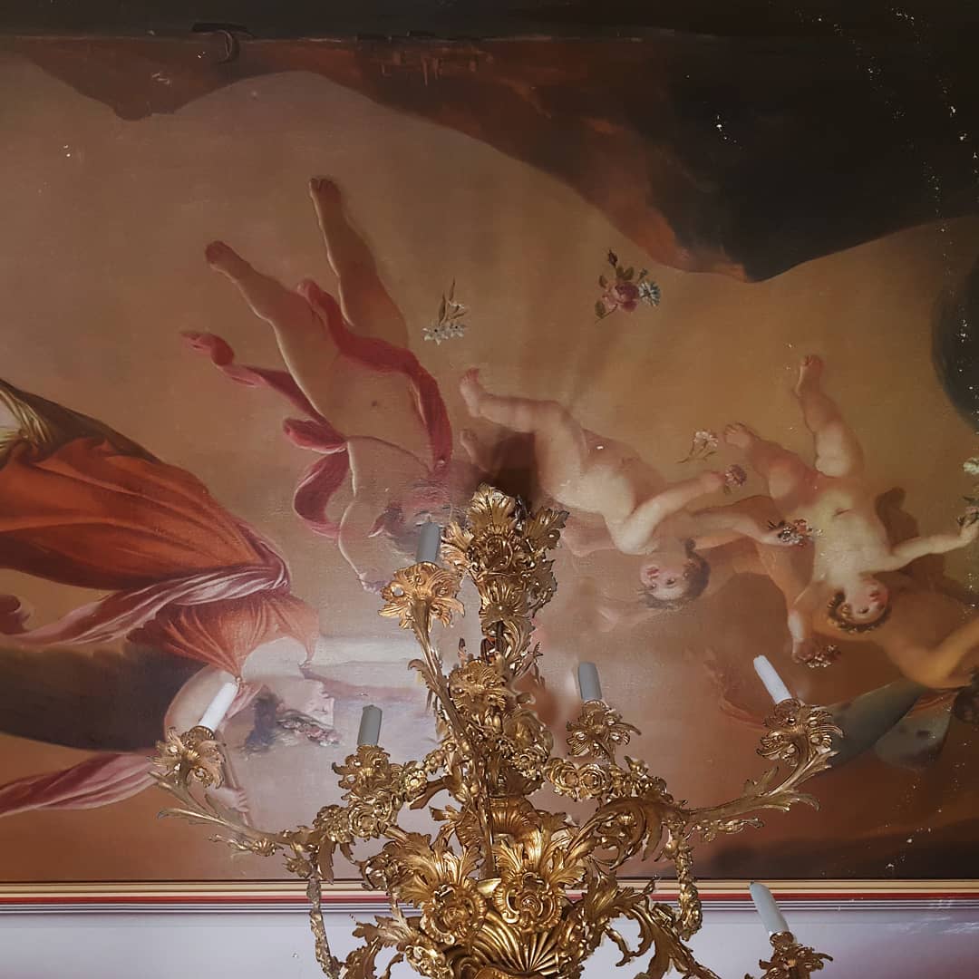 In progress: José de Madrazo, “Alegoría de la Aurora”, pp s.XIX, 4 x 2 m. Estado de conservación, muy malo: ro…