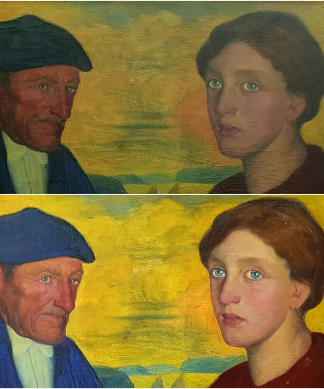 Valentín de Zubiaurre (1879 – 1963). Viejo y joven. Ó/L. c. 1920.