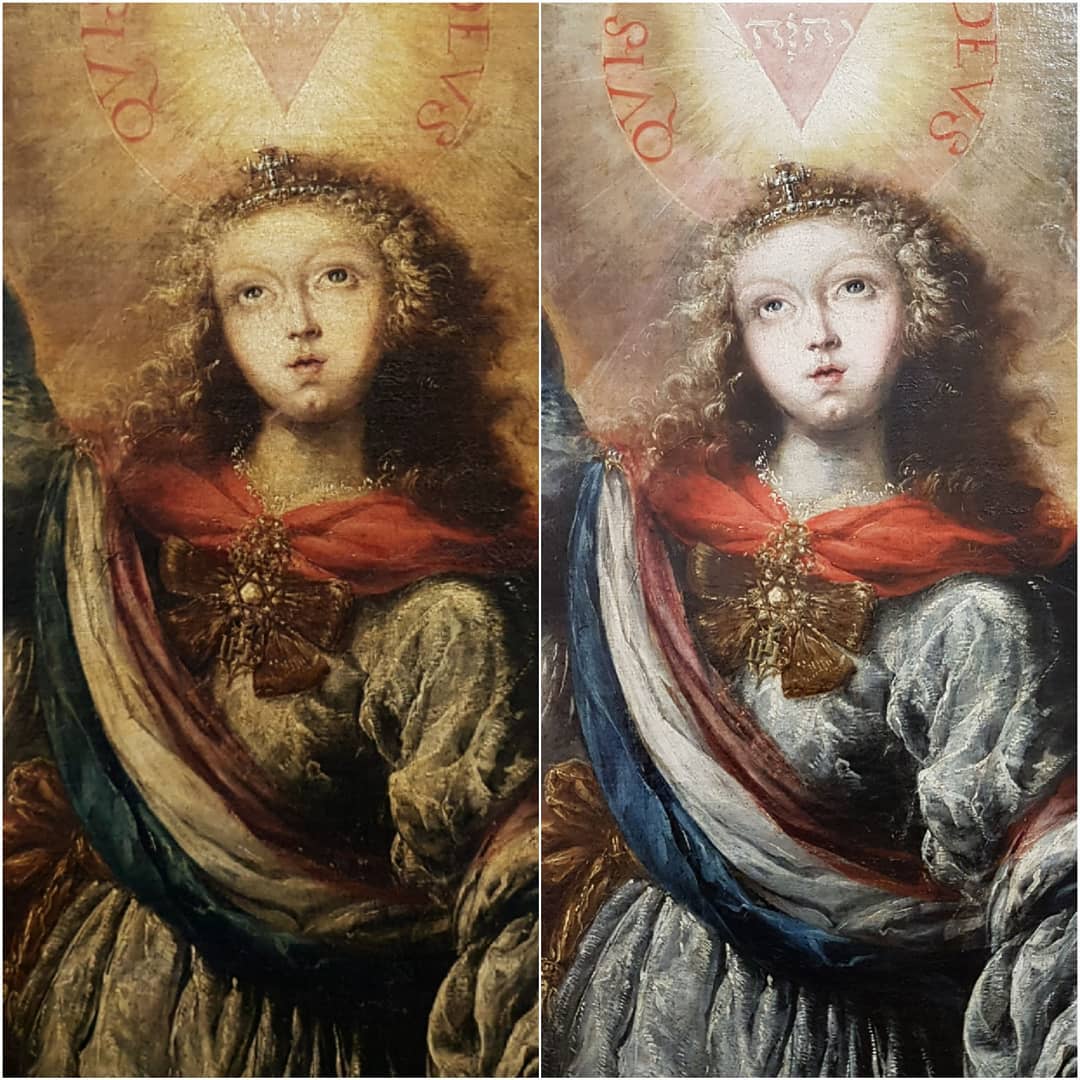 Restauración: “El Arcángel San Miguel” (Círculo de los Rizi. Óleo sobre lienzo, S. XVII, 200 x 130 cm).