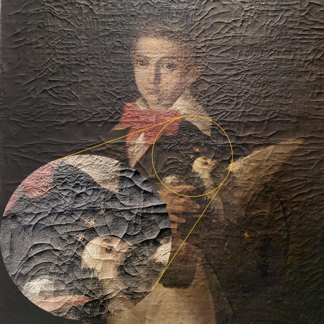 Anónimo español, “Retrato de niño”, mediados siglo XIX.